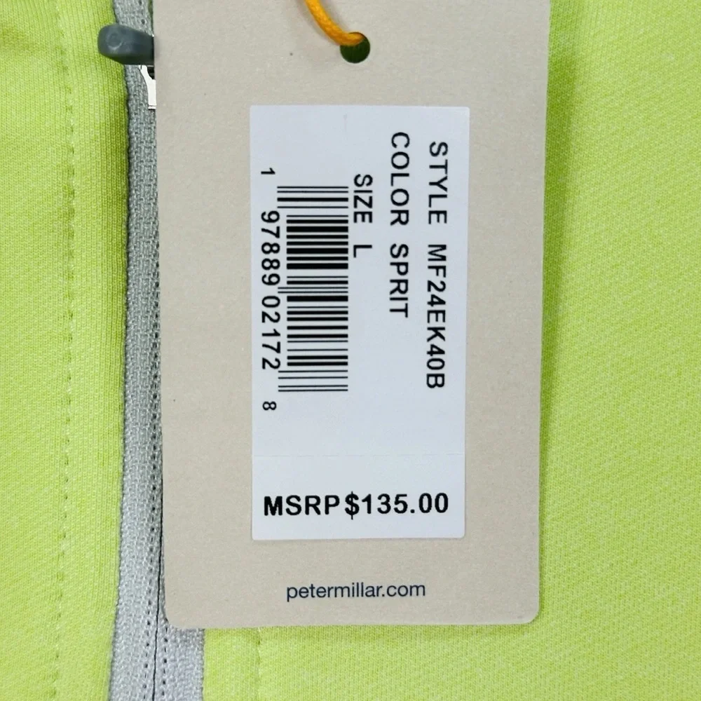 Peter Millar Lime Green Quarter-Zip Top large NWT - Picture 5 of 11